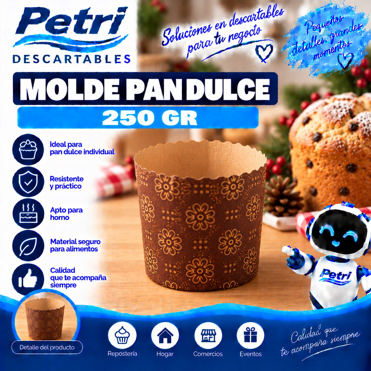 MOLDE PAN DULCE 250 GR