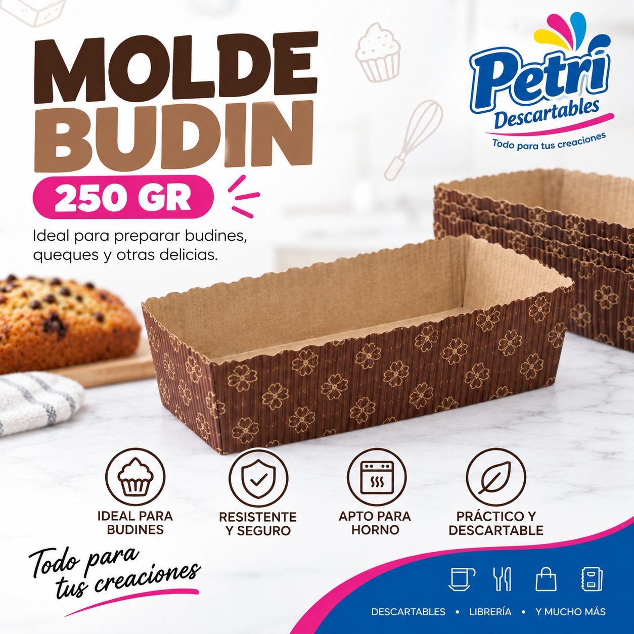 MOLDE BUDIN 300 GR (18.5X5X5)