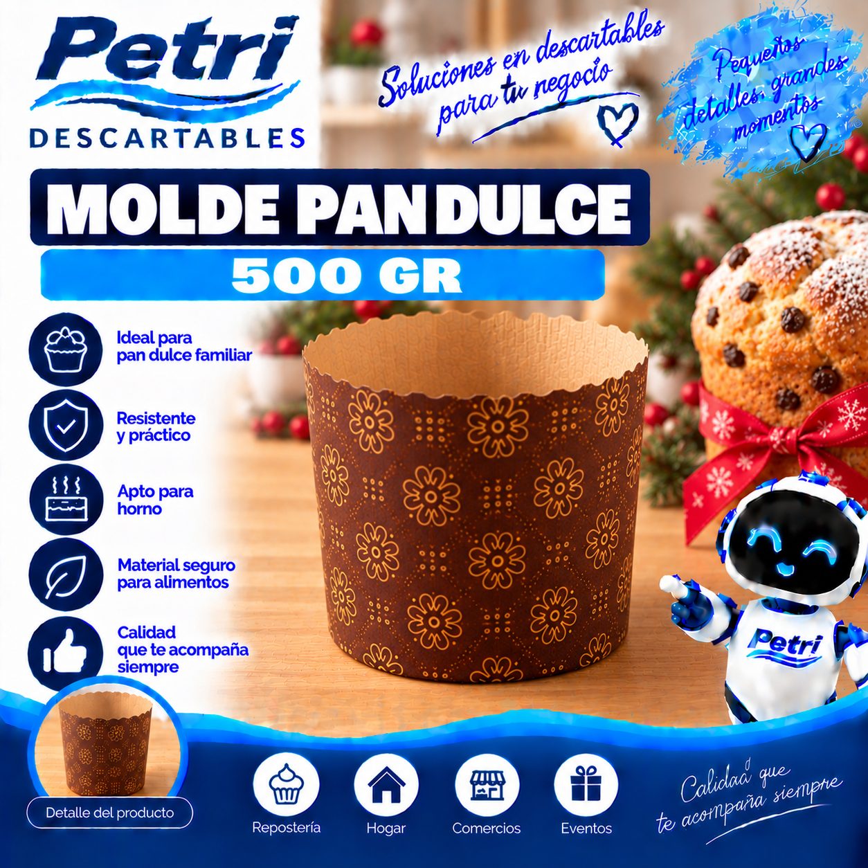 MOLDE PAN DULCE 500 GR