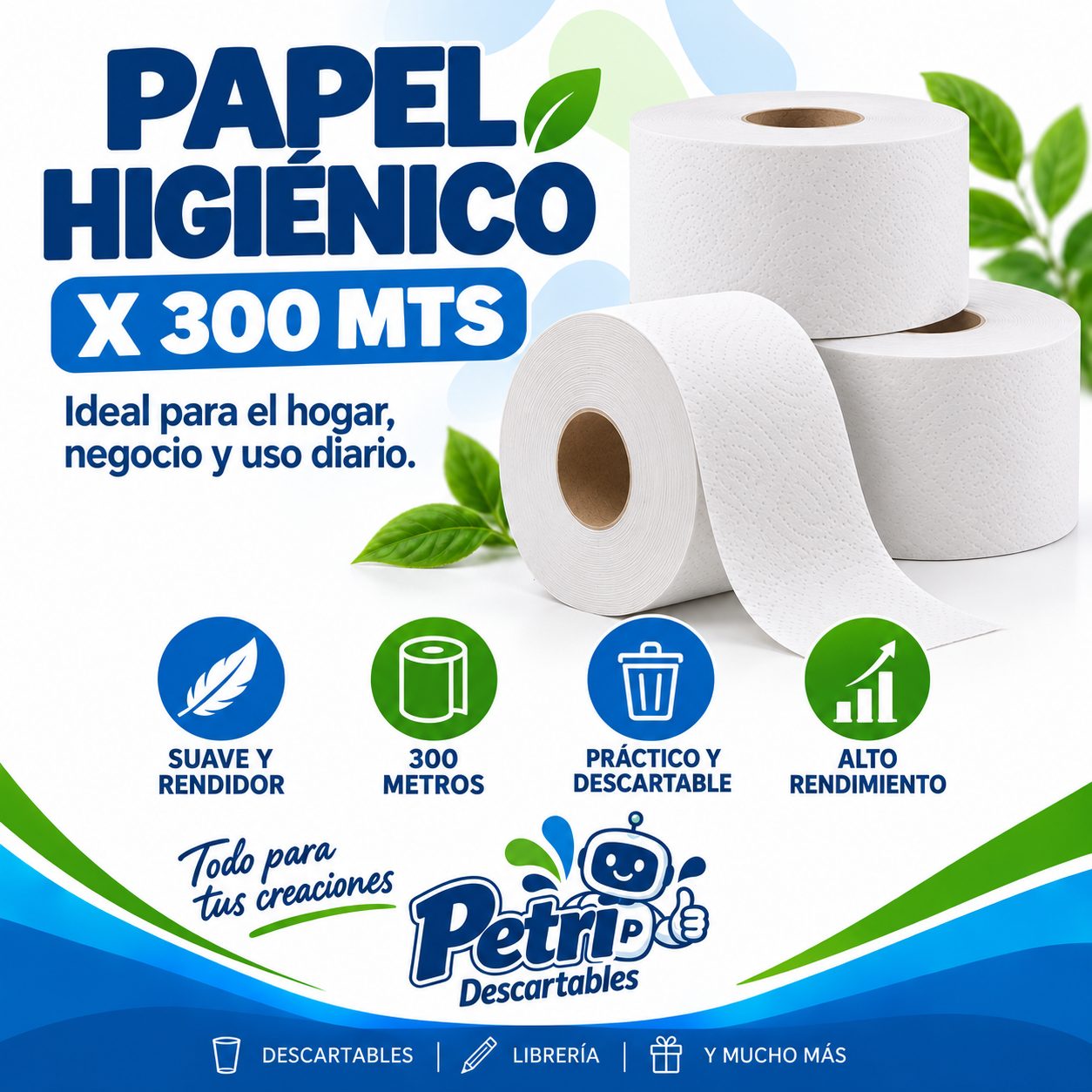 PAPEL HIGIENICO X 300 MTS