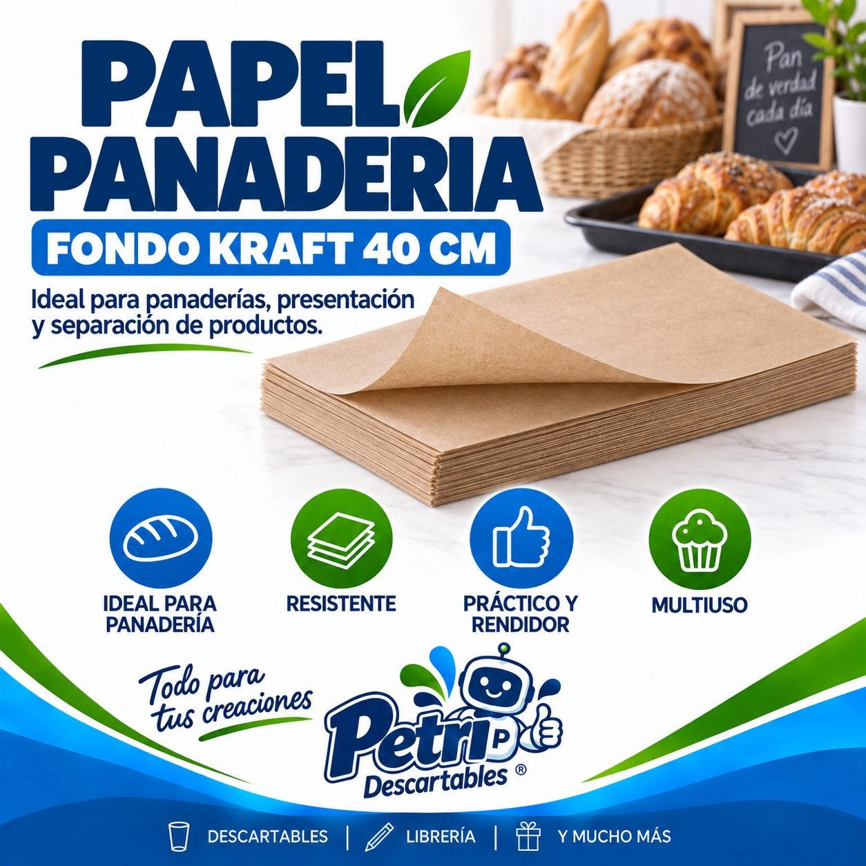 PAPEL PANADERIA FONDO KRAFT 40 CM