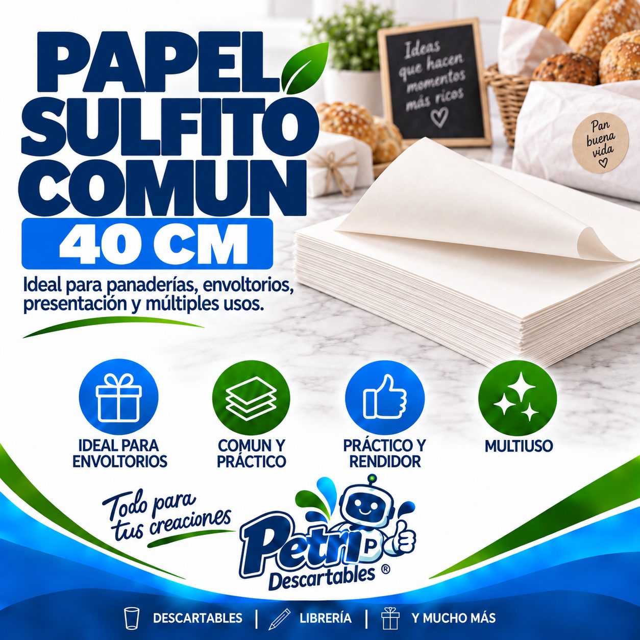 PAPEL SULFITO COMUN 40 CM