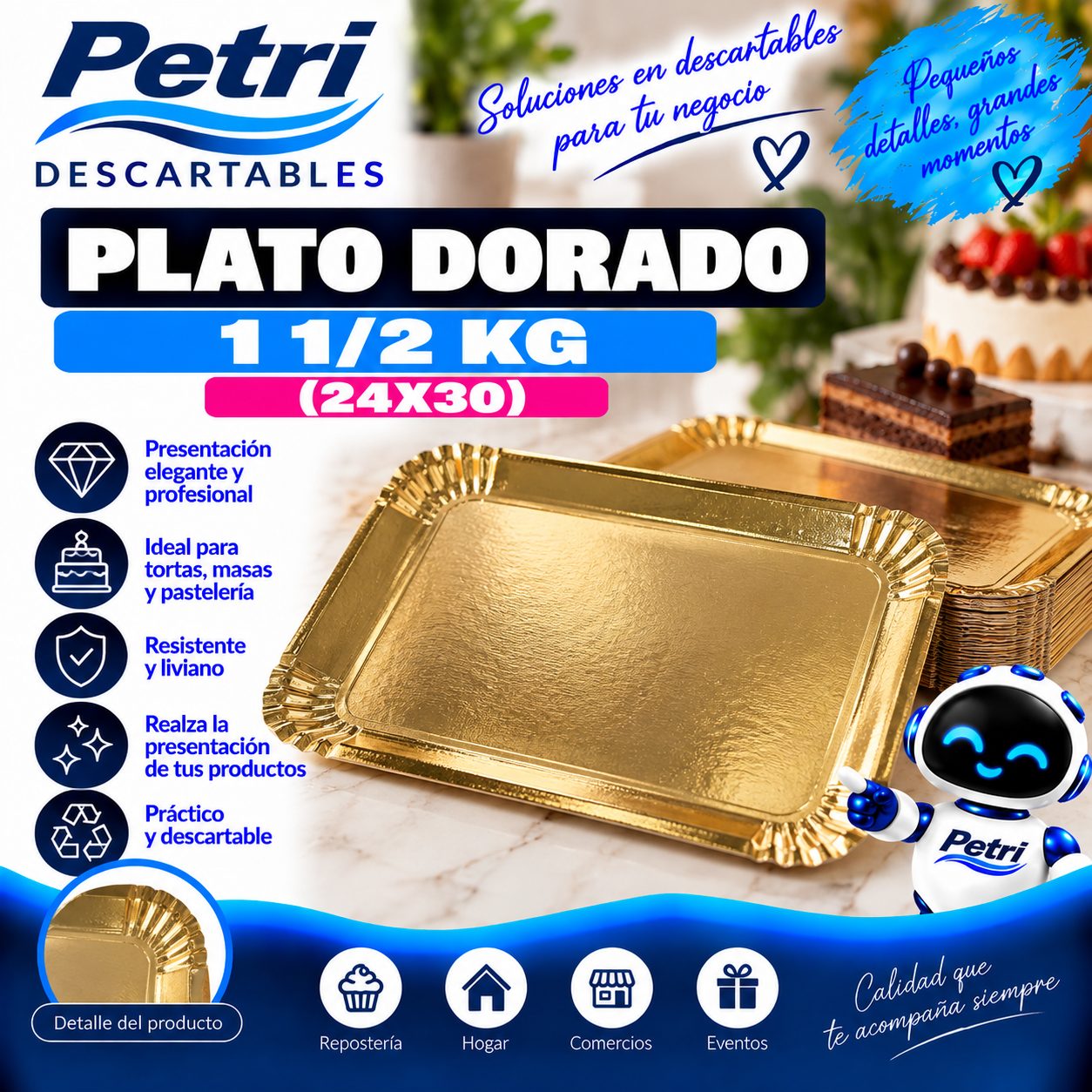PLATO DORADO 1 1/2 KG (24X30)