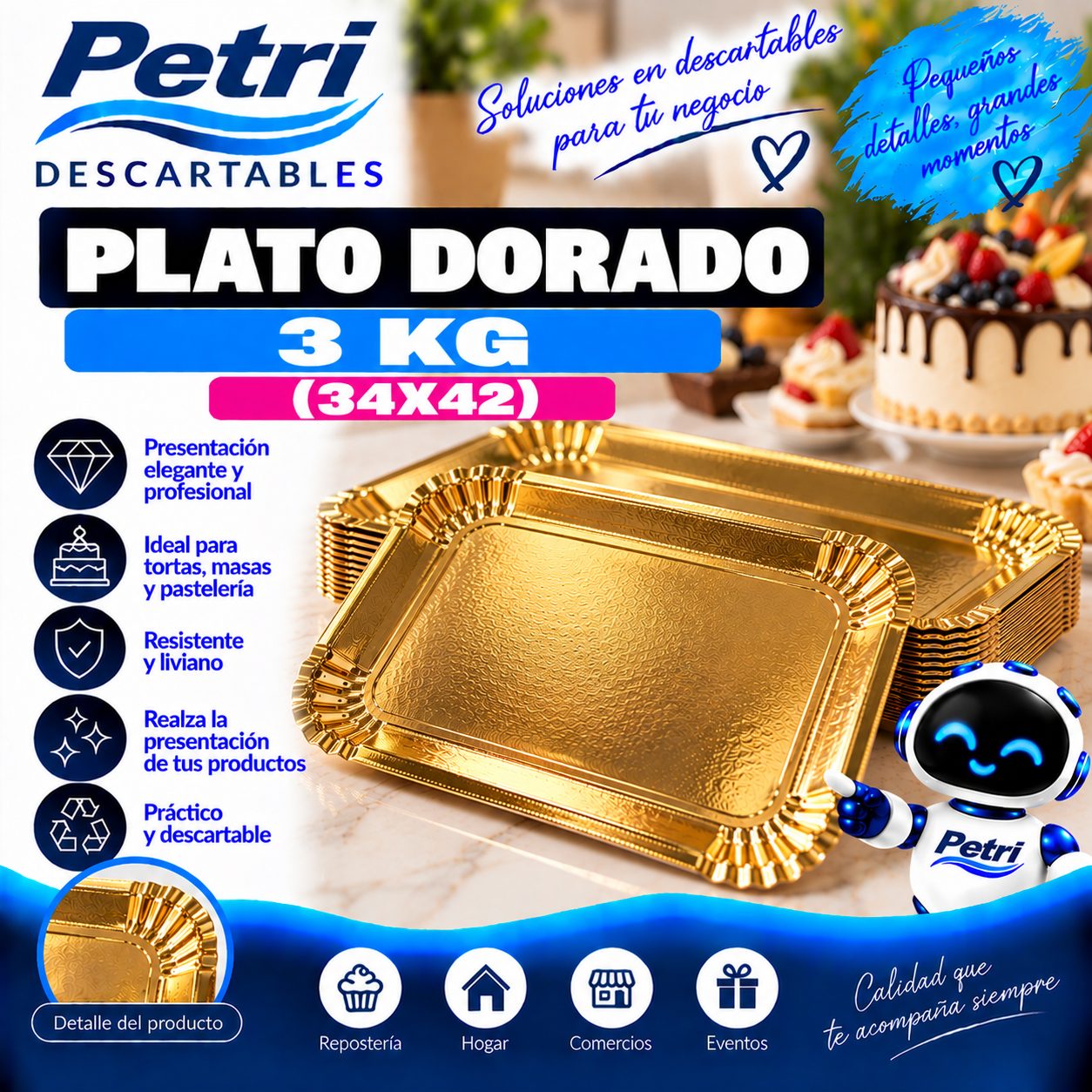 PLATO DORADO 3 KG (34X42)