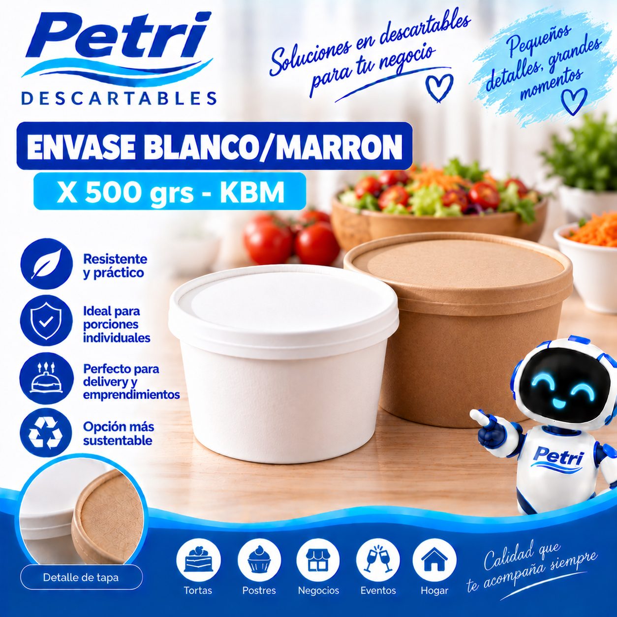 ENVASE BLANCO/MARRON X 500 grs-KBM