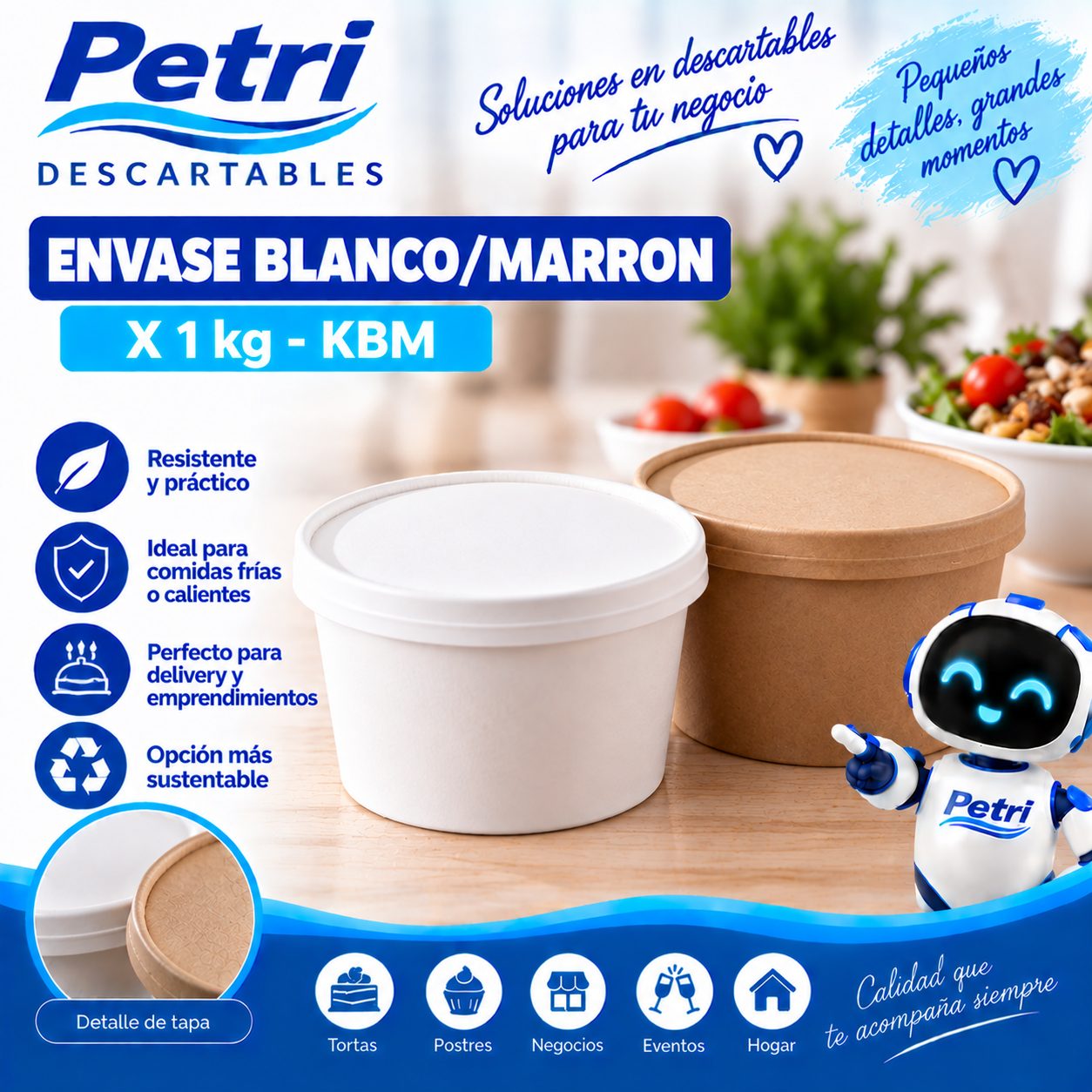 ENVASE BLANCO/MARRON X 1 kg-KBM