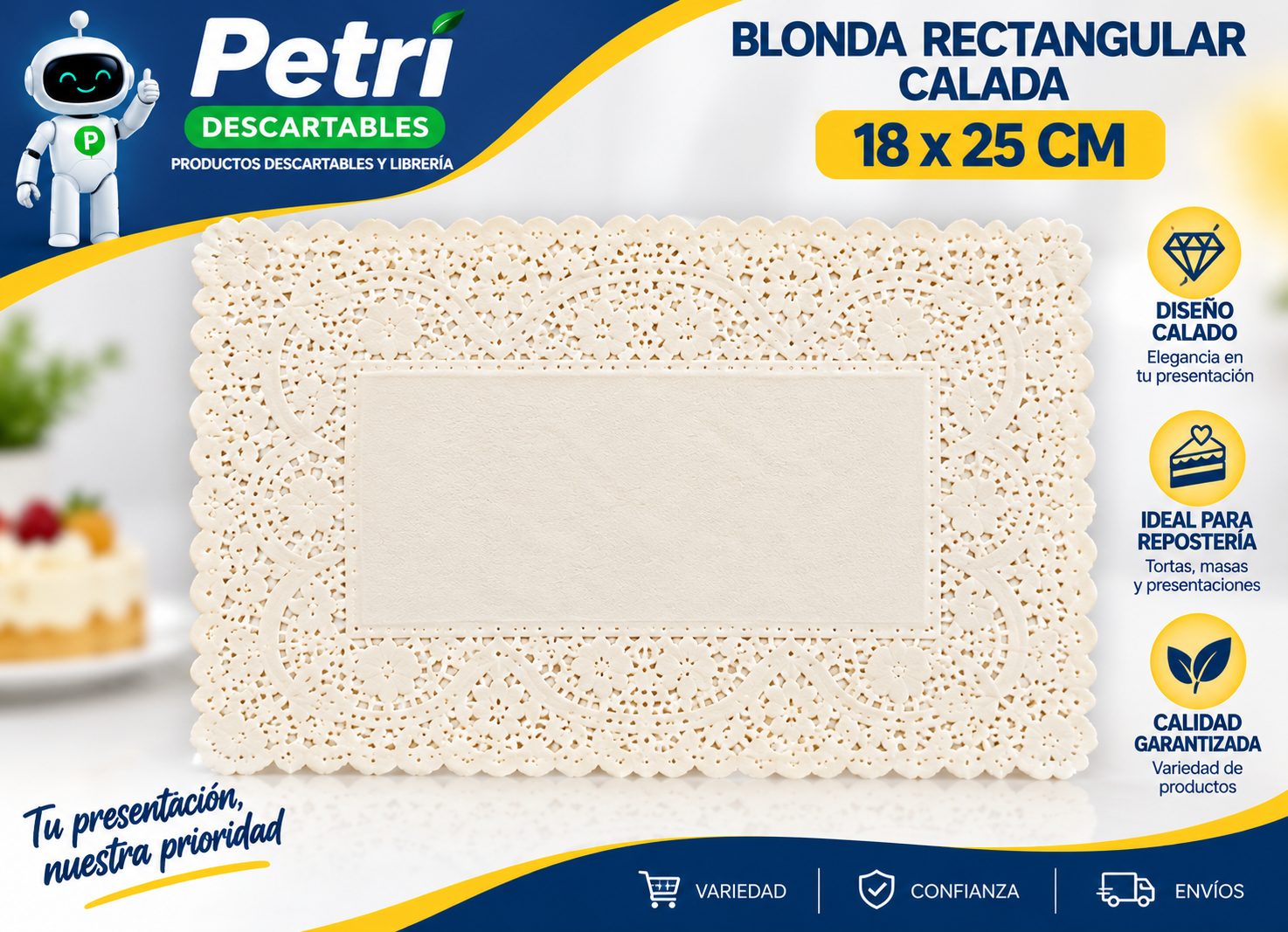 BLONDA RECTANGULAR CALADA 18X25