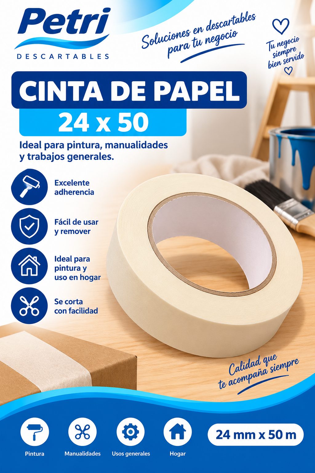 CINTA DE PAPEL 24X50