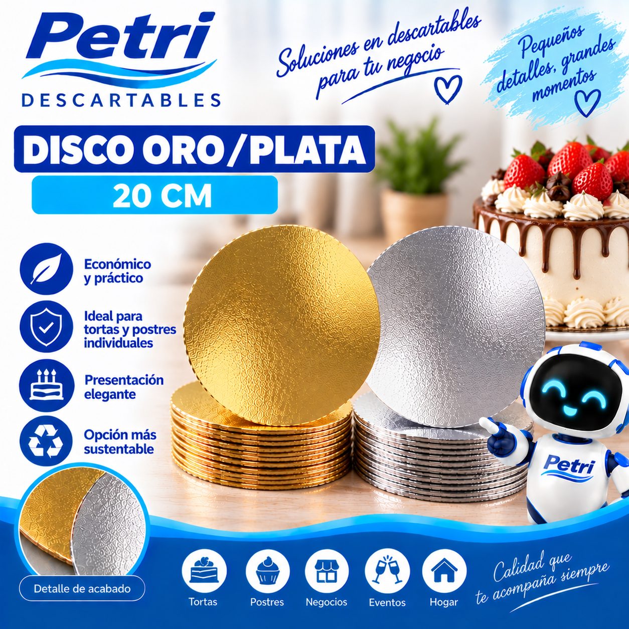 DISCO ORO/PLATA 20 CM