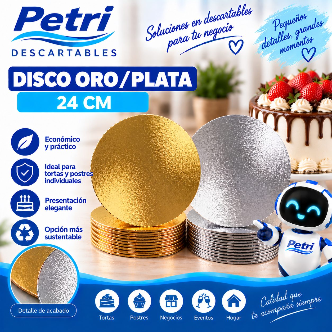DISCO ORO/PLATA 24 CM