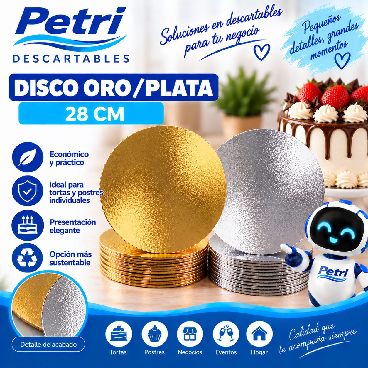 DISCO ORO/PLATA 28 CM