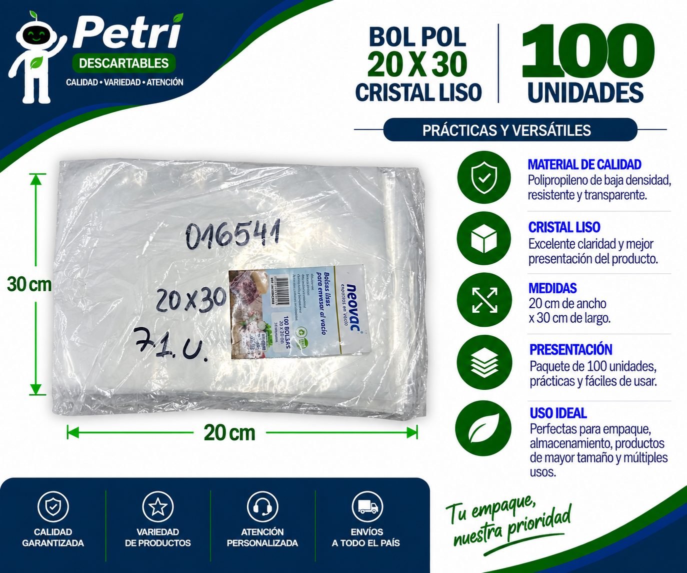 BOL POLIP 20X30X30 CRISTAL LISO