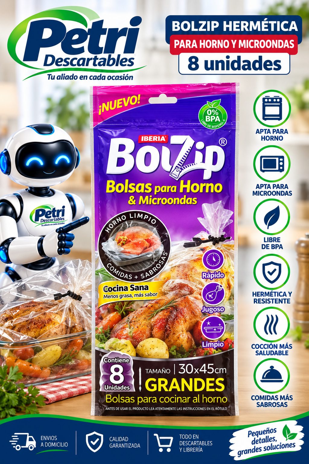 BOLZIP HERMETICA PARA HORNO Y MICROONDAS