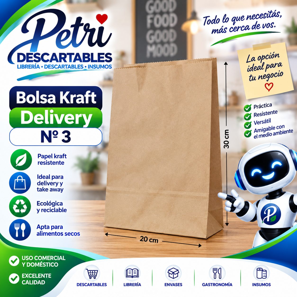 BOLSA KRAFT DELIBERY Nº3 (16X8X28)