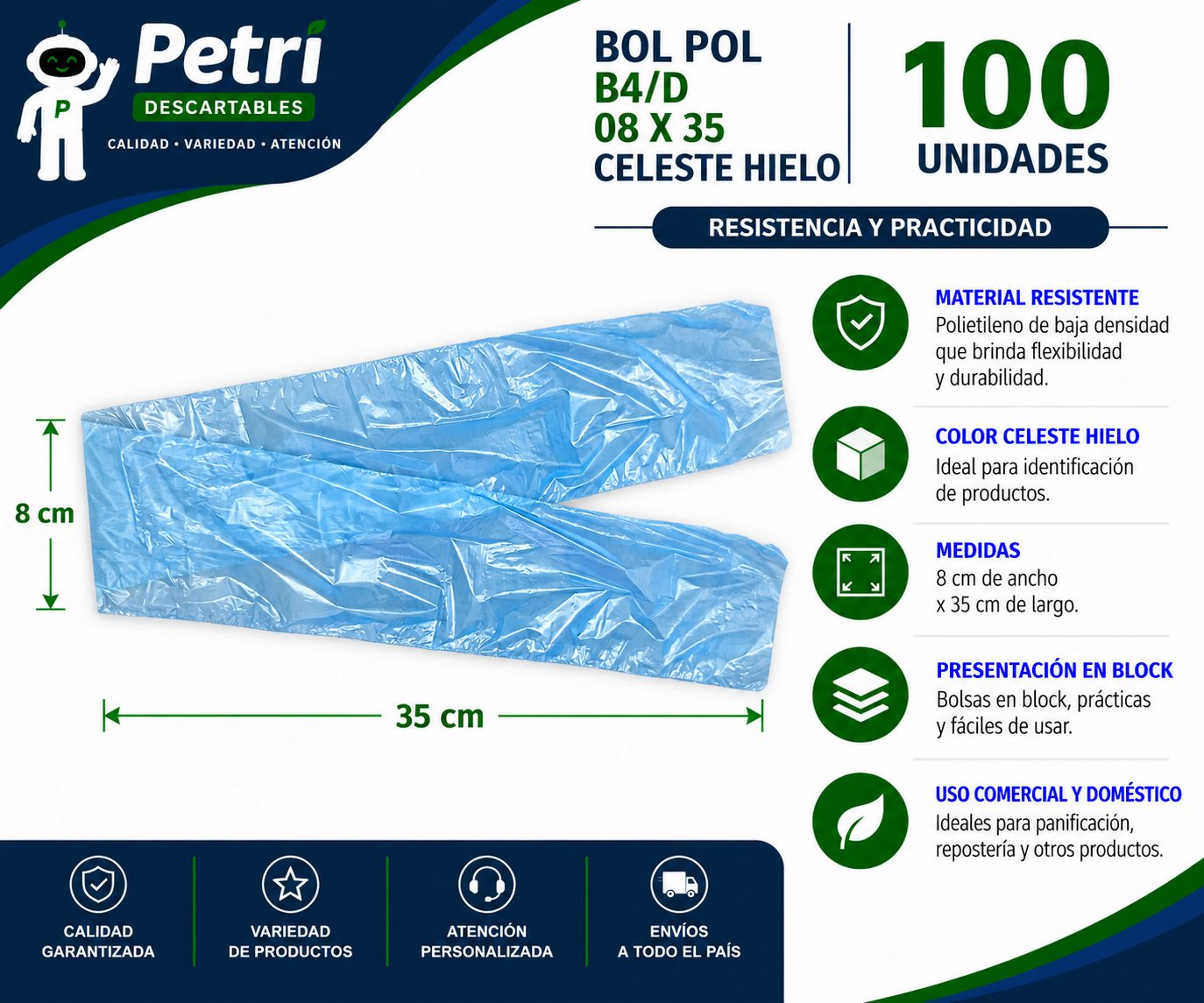 BOL POL B4/D 08X35 CELESTE (HIELO)
