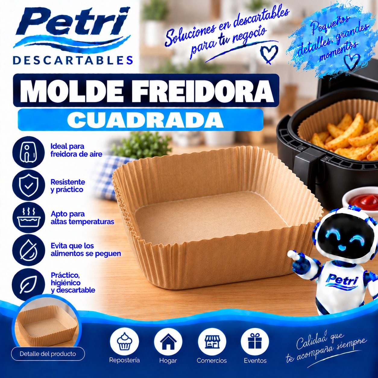 MOLDE FREIDORA CUADRADA