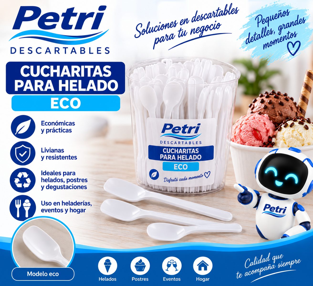 CUCHARITAS P/HELADO ECO
