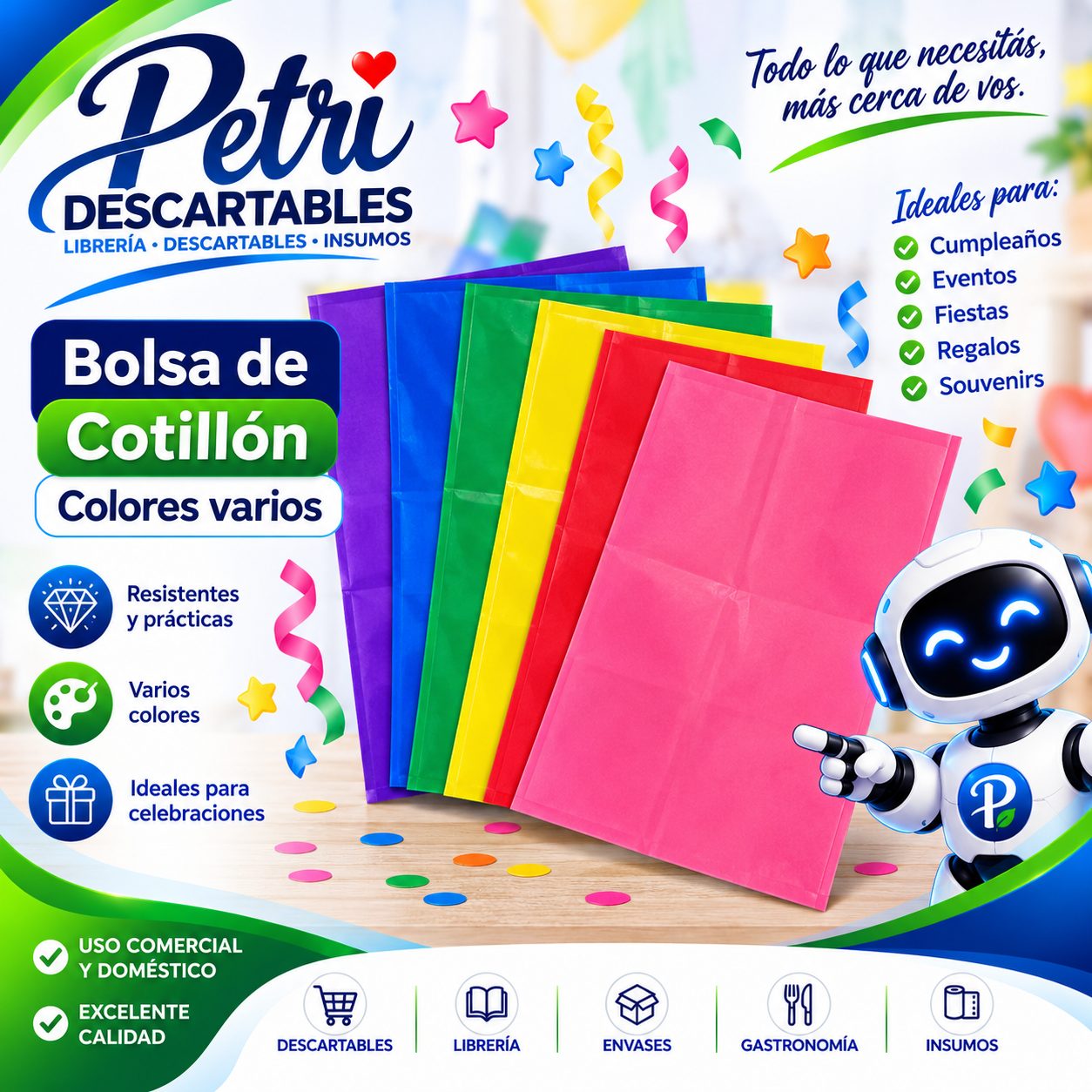 BOLSA COTILLON COLORES VARIOS