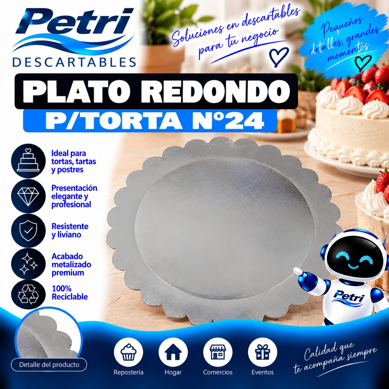 PLATO REDONDO P/TORTA N°24