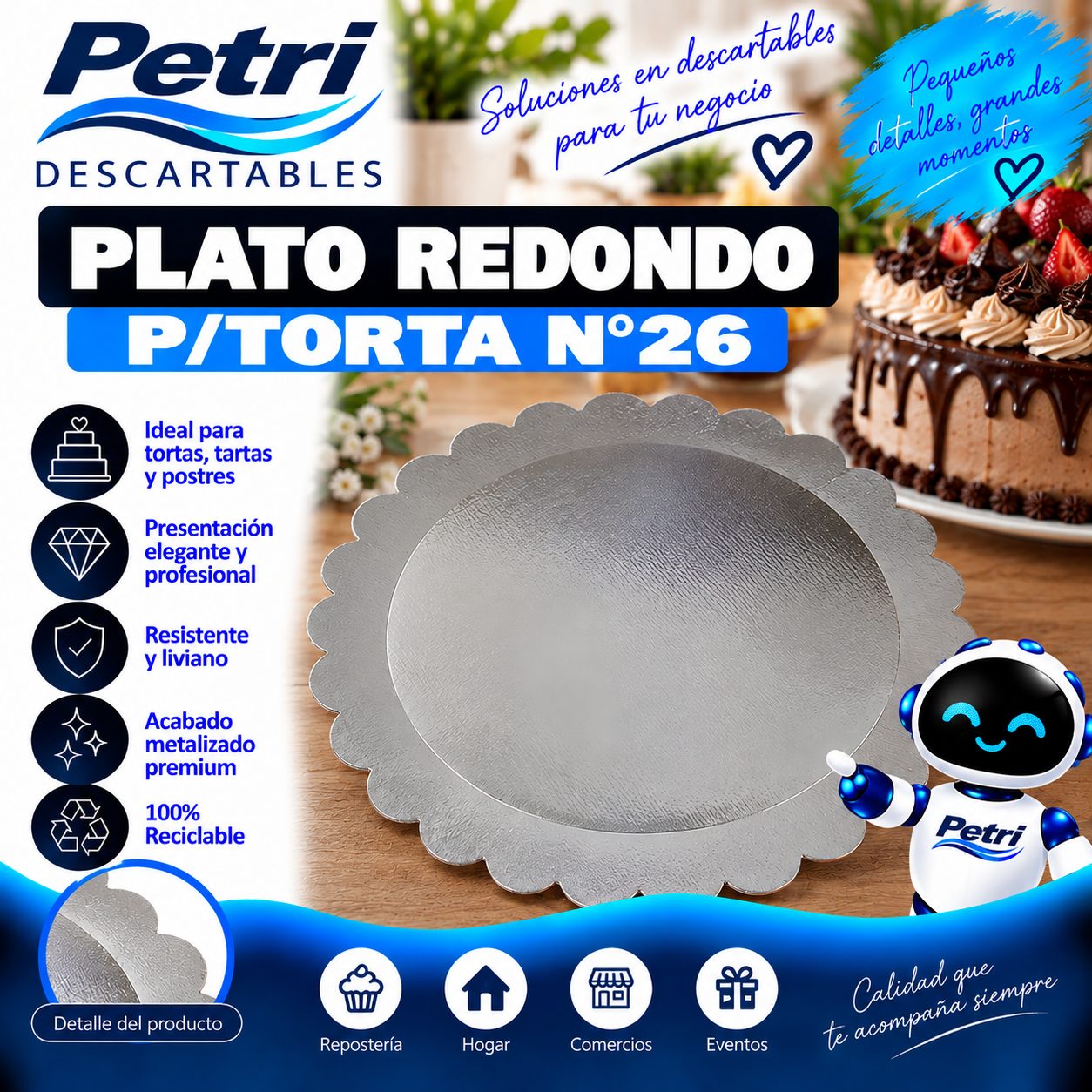 PLATO REDONDO P/TORTA N°26