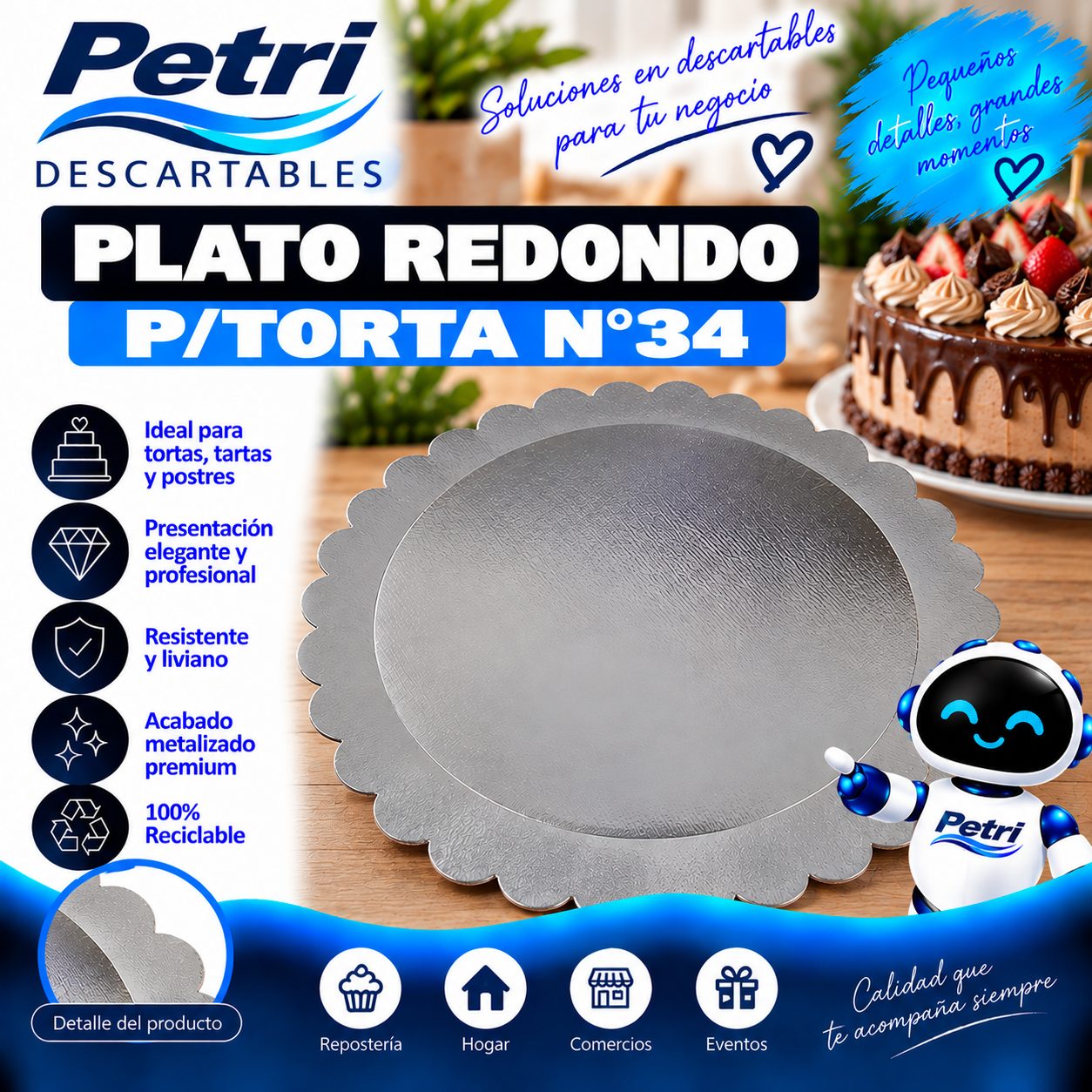 PLATO REDONDO P/TORTA N°34