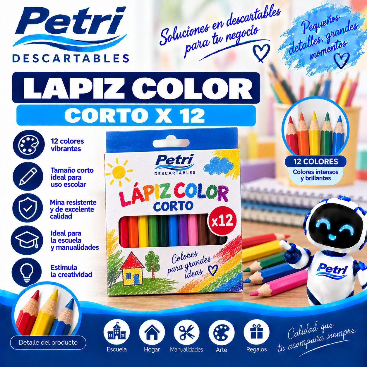 LAPIZ COLOR CORTO X 12