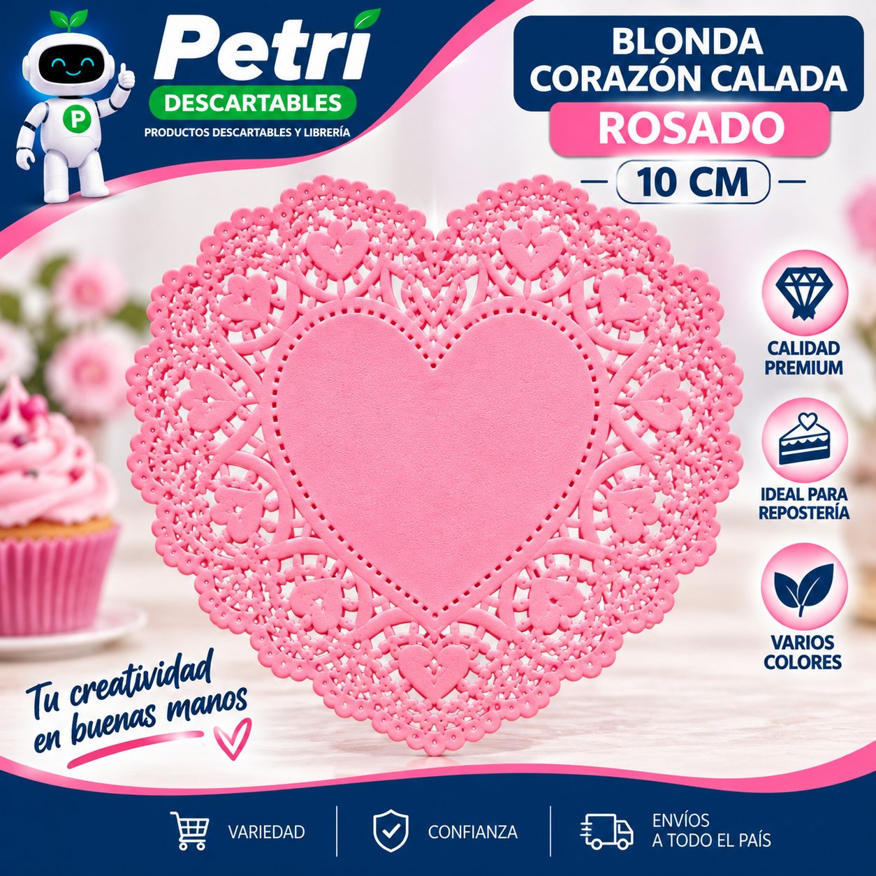 BLONDA CORAZON CALADA COLORES 10X10
