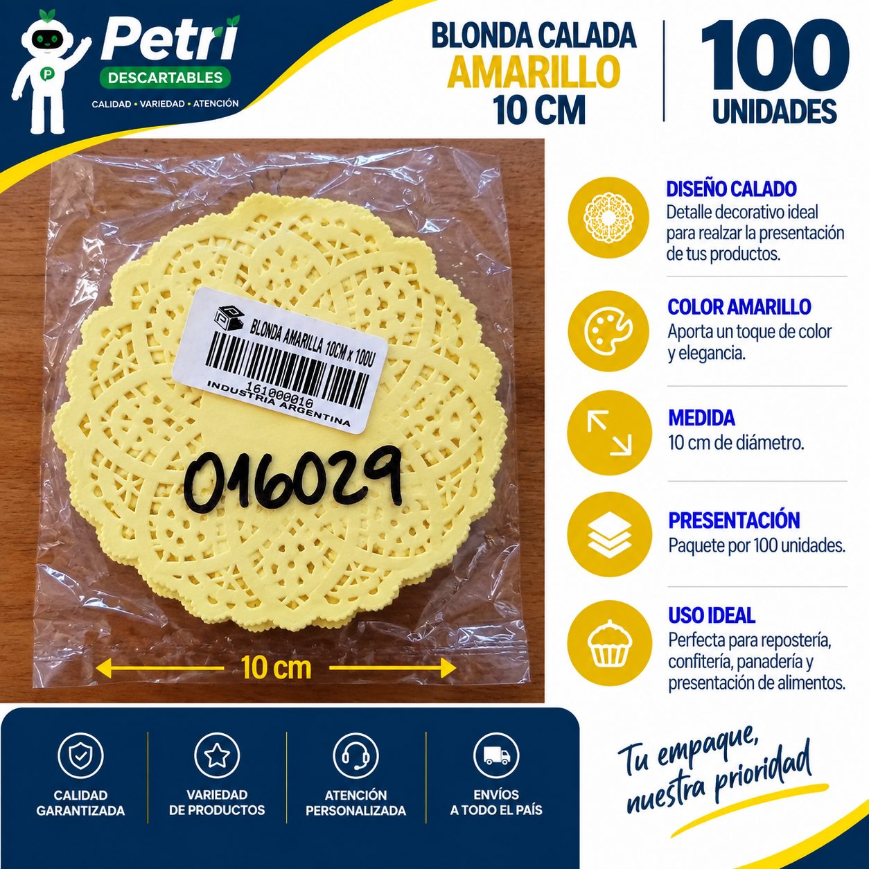 BLONDA CALADA COLORES 10 CM