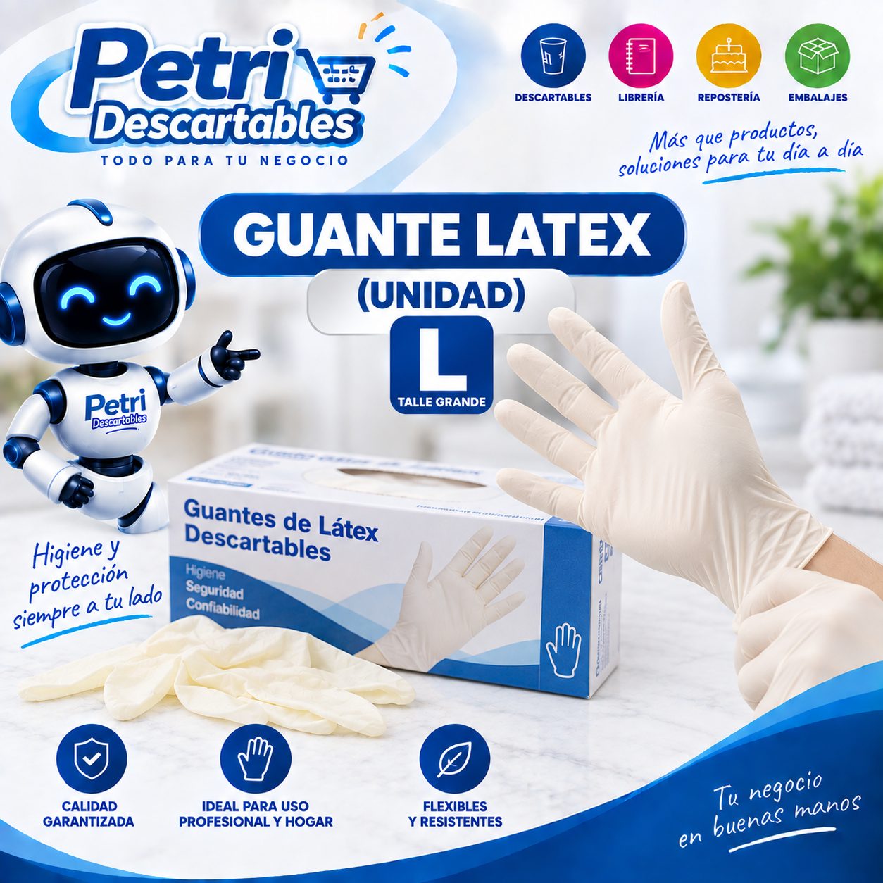 GUANTE LATEX (UNIDAD) L